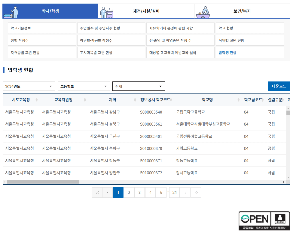 학교알리미 활용하기